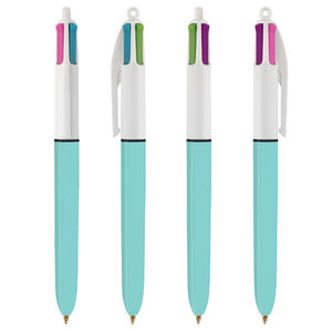 Stylo BIC® 4 Couleurs Publicitaire | Fashion Bille | KelCom Blanc Bleu clair 5