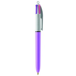 Stylo BIC® 4 Couleurs Publicitaire | Fashion Bille | KelCom Blanc Violet pastel 1