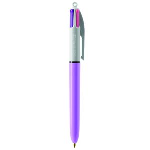 Stylo BIC® 4 Couleurs Publicitaire | Fashion Bille | KelCom Blanc Violet pastel 1