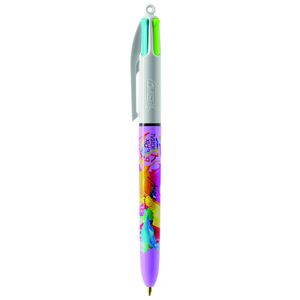 Stylo BIC® 4 Couleurs Publicitaire | Fashion Bille | KelCom Blanc Violet pastel 4