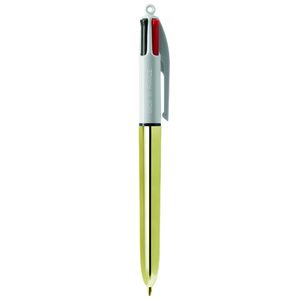 Stylo BIC® 4 Couleurs Publicitaire | Shine Bille | KelCom Blanc Or 1