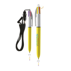 Stylo BIC® 4 Couleurs Publicitaire | Sun | KelCom Blanc Jaune 10