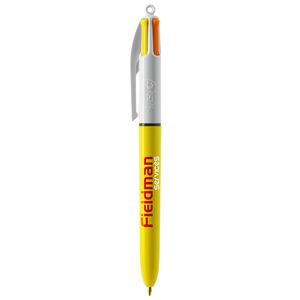 Stylo BIC® 4 Couleurs Publicitaire | Sun | KelCom Blanc Jaune 3