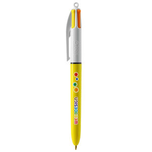 Stylo BIC® 4 Couleurs Publicitaire | Sun | KelCom Blanc Jaune 5