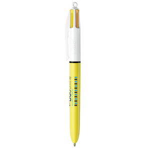 Stylo BIC® 4 Couleurs Publicitaire | Sun | KelCom Blanc Jaune 6