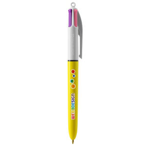 Stylo BIC® 4 Couleurs Publicitaire | Sun | KelCom Blanc Jaune 7