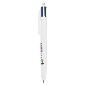 Stylo BIC® 4 Couleurs Publicitaire | Stylo Personnalisé | KelCom Blanc 10