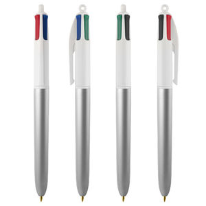 Stylo Bic® personnalisable 4 colours glacé|Luxray Silver glacé Blanc 2