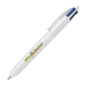 Stylo BIC® publicitaire | 4 couleurs bille avec tour de cou | KelCom Blanc Blanc 6