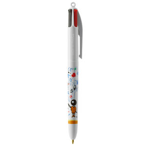 Stylo BIC® publicitaire | 4 couleurs bille avec tour de cou | KelCom Blanc Blanc 8