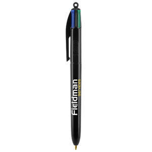 Stylo BIC® publicitaire | 4 couleurs bille avec tour de cou | KelCom Noir Noir 4