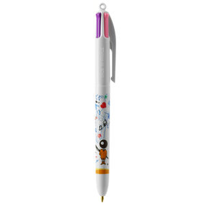 Stylo BIC® publicitaire | 4 couleurs Fashion bille avec tour de cou | KelCom Blanc 3