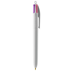 Stylo BIC® publicitaire | 4 couleurs Fashion bille avec tour de cou | KelCom Blanc 5