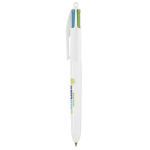 Stylo BIC® publicitaire | 4 couleurs Fashion bille avec tour de cou | KelCom Blanc 6