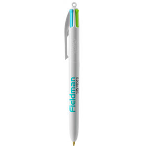 Stylo BIC® publicitaire | 4 couleurs Fashion bille avec tour de cou | KelCom Blanc 7