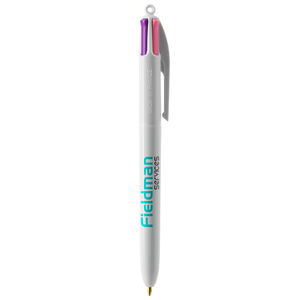 Stylo BIC® publicitaire | 4 couleurs Fashion bille avec tour de cou | KelCom Blanc 8