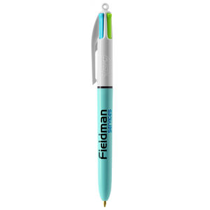 Stylo BIC® publicitaire | 4 couleurs Fashion bille avec tour de cou | KelCom Blanc Bleu clair 2