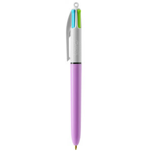 Stylo BIC® publicitaire | 4 couleurs Fashion bille avec tour de cou | KelCom Blanc Violet pastel 1