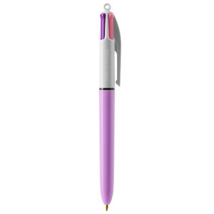 Stylo BIC® publicitaire | 4 couleurs Fashion bille avec tour de cou | KelCom Blanc Violet pastel 2