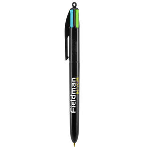 Stylo BIC® publicitaire | 4 couleurs Fashion bille avec tour de cou | KelCom Noir 4