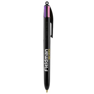 Stylo BIC® publicitaire | 4 couleurs Fashion bille avec tour de cou | KelCom Noir 5