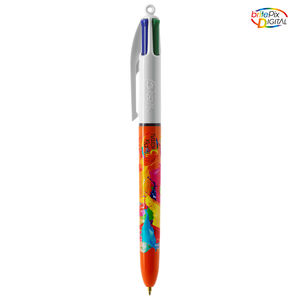 Stylo BIC® publicitaire | 4 couleurs Fine bille avec tour de cou | KelCom Blanc Orange 1