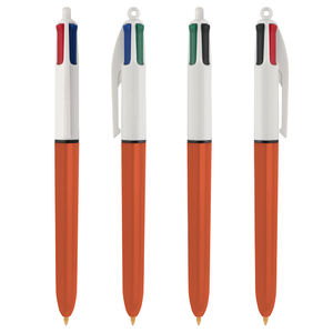 Stylo BIC® publicitaire | 4 couleurs Fine bille avec tour de cou | KelCom Blanc Orange 2