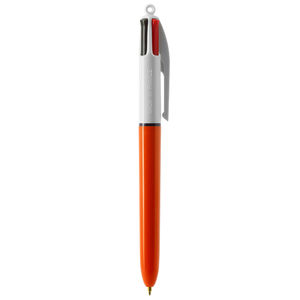 Stylo BIC® publicitaire | 4 couleurs Fine bille avec tour de cou | KelCom Blanc Orange 7