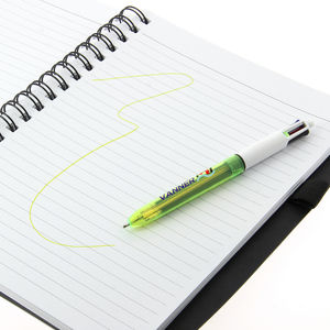 Stylo BIC® publicitaire | 4 couleurs Fluo Bille avec tour de cou | KelCom Jaune clear 6