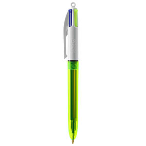 Stylo BIC® publicitaire | 4 couleurs Fluo Bille avec tour de cou | KelCom Jaune clear 7