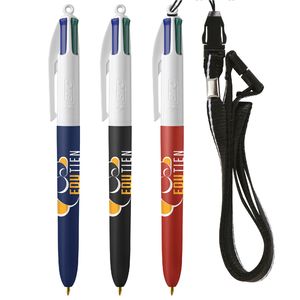 Stylo BIC® publicitaire | 4 couleurs Soft avec tour de cou | KelCom