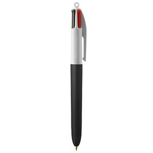 Stylo BIC® publicitaire | 4 couleurs Soft avec tour de cou | KelCom White Black Soft 4