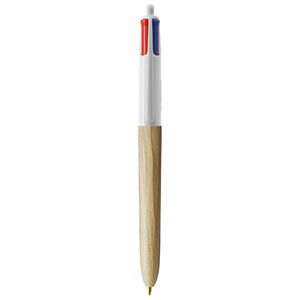 Stylo bille publicitaire BIC® 4 couleurs Wood Style - Cadoétik