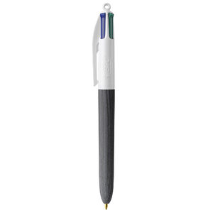 Stylo BIC® publicitaire | 4 couleurs Wood Style | KelCom White Black Wood 4