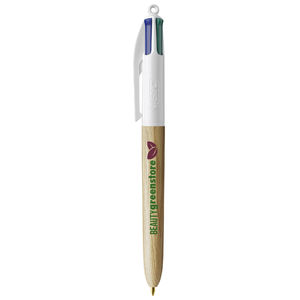 Stylo BIC® publicitaire | 4 couleurs Wood Style | KelCom White Natural Wood