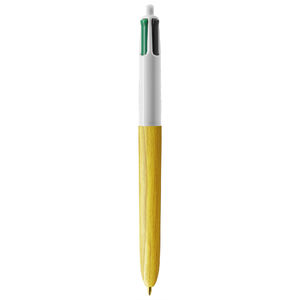 Stylo BIC® publicitaire | 4 couleurs Wood Style | KelCom White Yellow Wood 2