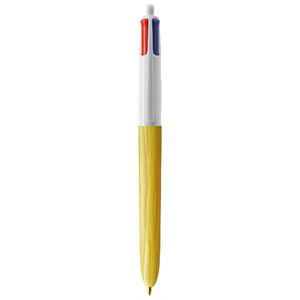 Stylo BIC® publicitaire | 4 couleurs Wood Style | KelCom White Yellow Wood 3