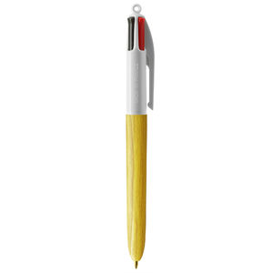 Stylo BIC® publicitaire | 4 couleurs Wood Style | KelCom White Yellow Wood 5