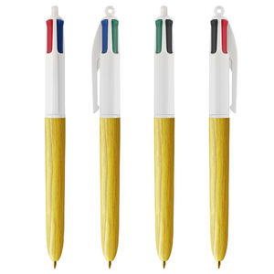 Stylo BIC® publicitaire | 4 couleurs Wood Style | KelCom White Yellow Wood 6