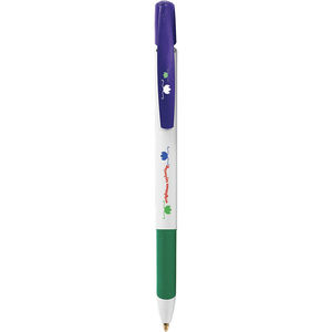 Stylo BIC® publicitaire | Media Clic Grip Ecolutions® bille | KelCom Blanc Bleu marine