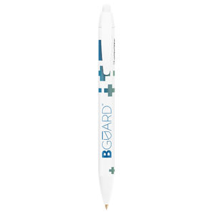 Stylo BIC® publicitaire | Wide Body™ BGUARD™ Antibactérien | KelCom White Bguard