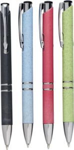 Stylo bille ABS en paille de blé Moneta | Stylo publicitaire | KelCom Bleu 5