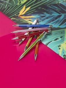 Stylo bille en aluminium anodisé Moneta | Stylo publicitaire | KelCom Magenta 4