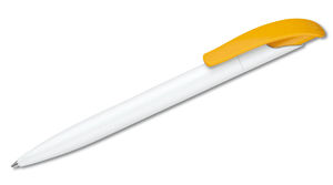 Challenger Basic | Stylo bille publicitaire | KelCom Blanc Jaune