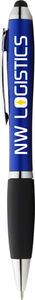 Stylo bille coloré avec grip noir Nash | Stylo publicitaire | KelCom Bleu royal 1
