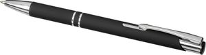 Stylo bille doux au toucher Moneta | Stylo publicitaire | KelCom Noir 4