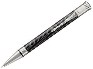 Stylo bille publicitaire | Parker® : Duofold Premium | KelCom Noir Argent 1