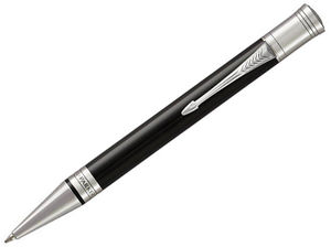 Stylo bille publicitaire | Parker® : Duofold Premium | KelCom Noir Chrome 1