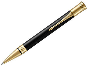 Stylo bille publicitaire | Parker® : Duofold Premium | KelCom Noir Doré 1