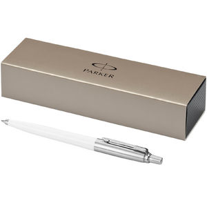 Stylo bille publicitaire | Parker® : Jotter Plastique | KelCom Blanc Argent